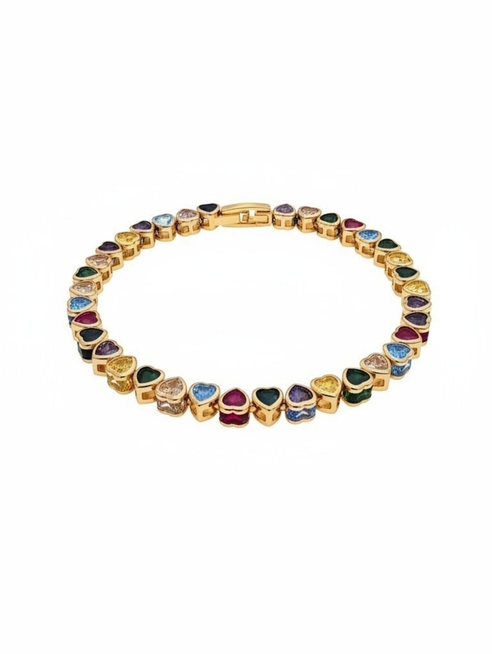 Camila Coehlo Nwot  Gold-Tone Multicolor Heart Link Bracelet